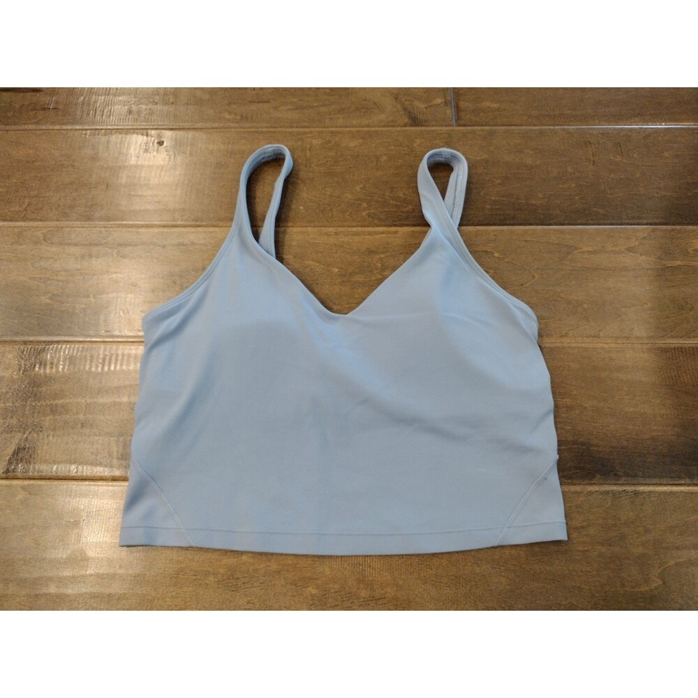 LULULEMON Women's Align light blue shelf bra sleeveless crop tank top - 8